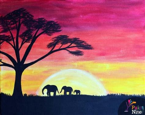 Safari Sunset By Carlisa Vera Paint Nite Paintings Painting Art