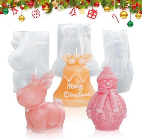 St Ck Silikonform Weihnachten Set Kerzenformen Zum Gie En