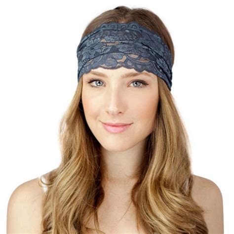 White Boho Lace Gypsy Head Wrap Headband Vintage Wide Lace Headband