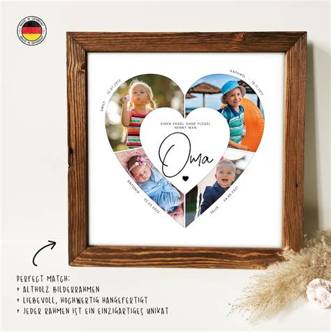 Foto Poster HERZ OMA OPA Personalisiertes Geschenk Etsy De