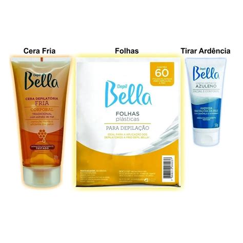 Kit Depila O Cera Fria G Folhas Creme Azuleno Calmante Depil