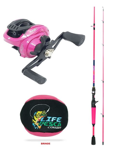 Kit Vara Topaz Pink 1 68m 6 12lbs 2 Partes Carretilha Albatroz