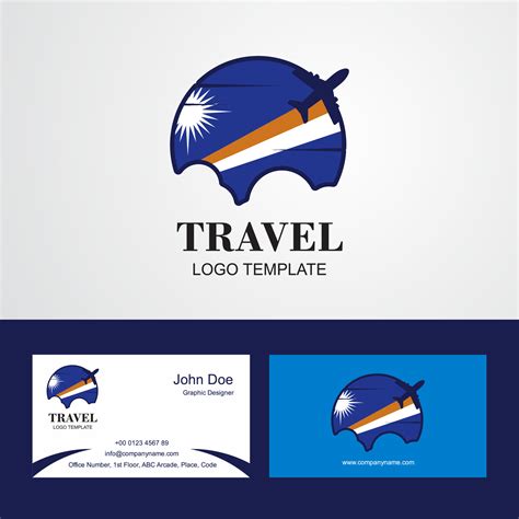 Travel Marshall Islands Flag Logo and Visiting Card Design 14322210