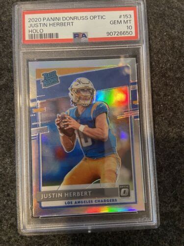 Panini Donruss Optic Justin Herbert Holo Prizm Rated Rookie Rc