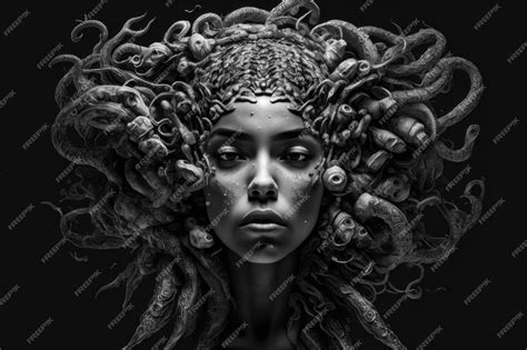 Premium Photo A Beautiful Statue Of Medusa Ai Generated