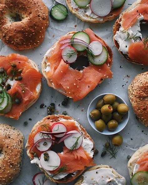 Everything Bagel with the Works: Cream Cheese, Lox, Radishes, Cucumber, Dill, Capers and Red ...