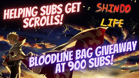 900 Subs Kg Bag Giveaway Hunting Scrolls Shindo Life Helping Subs Youtube