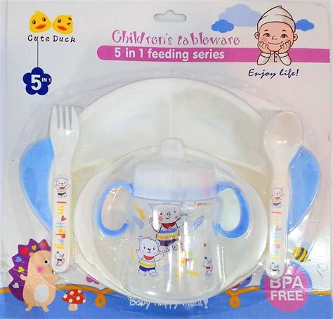 5-Piece Baby Feeding Set with Plate, Bowl, Cup, Spoon and Fork | Shop ...