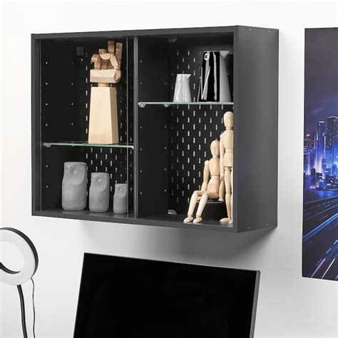 UPPSPEL vetrina, grigio scuro, 76x56 cm - IKEA Italia