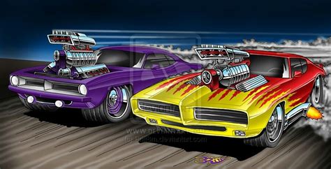 Drag Race Car Cartoon