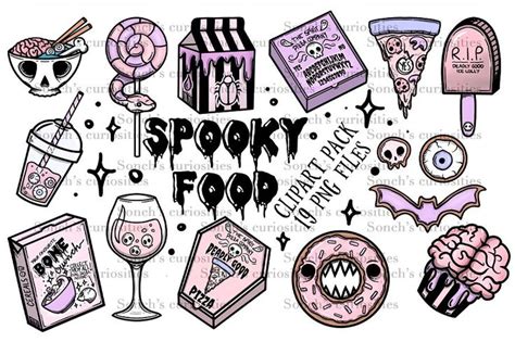 Spooky Food Pastel Goth PNG Spooky Tattoos Spooky Food Clip Art