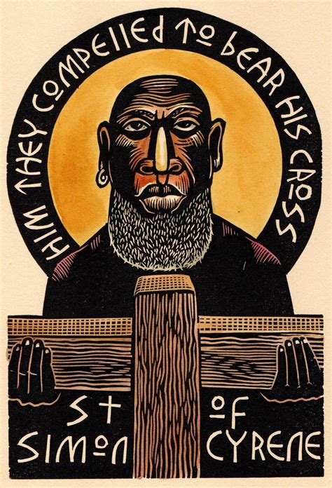 Saint Simon of Cyrene Block Print - Etsy