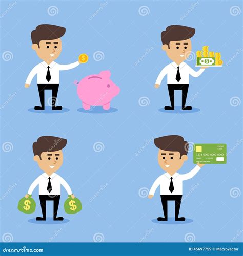 Businessman Financial Concepts Stock Vector Illustration Of Cartoon