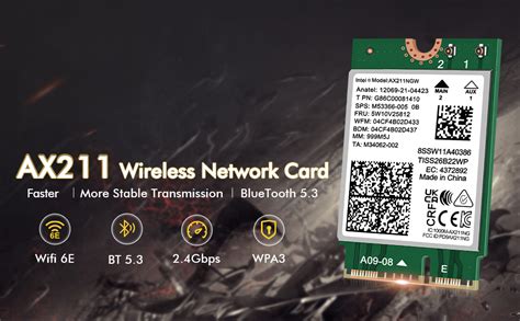 WiFi 6E Wireless Card Intel AX211 NGW M.2: CNVio2, Bluetooth 5.3, Tri ...