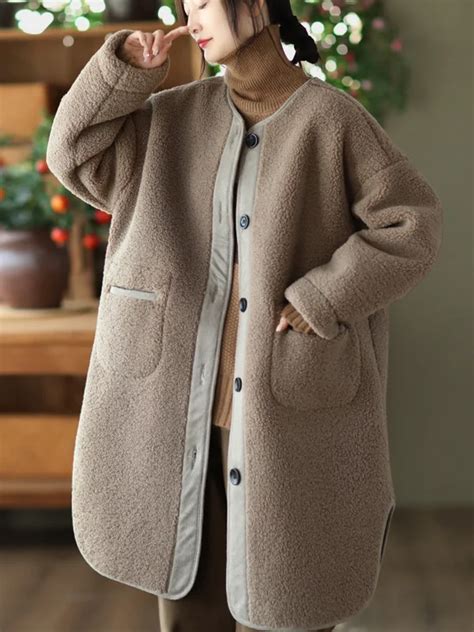 Nude Woolen Coats Plus Size Winter Coat High Neck Drawstring Jackets Artofit