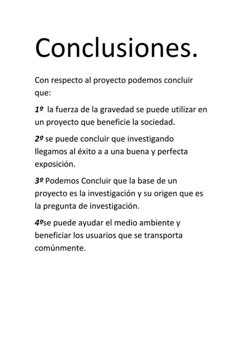 Ejemplos De Conclusiones Para Informes