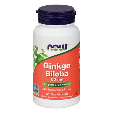 2 Pack - NOW Ginkgo Biloba 60 mg Capsules - 120 CT Packaging may vary ...
