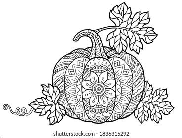 Coloring Book Adults Halloween Pumpkins Mandala Stock Vector (Royalty ...