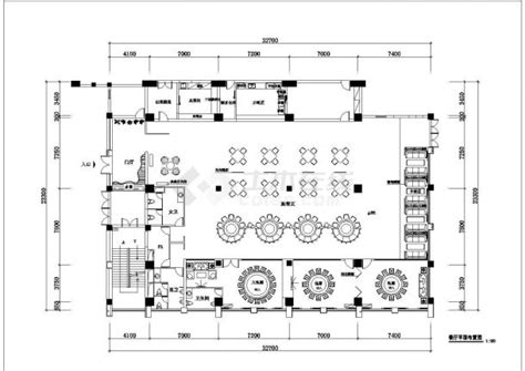 现代时尚风格餐饮店平面设计布置图纸餐厅土木在线