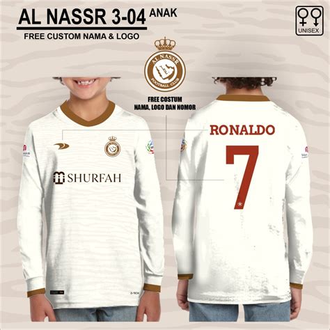 Jual Jersey Al Nassr Third Anak Baju Bola Cr7 Kaos Ronaldo Lengan