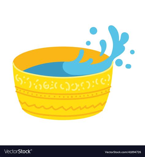 Bowl With Water Royalty Free Vector Image Vectorstock