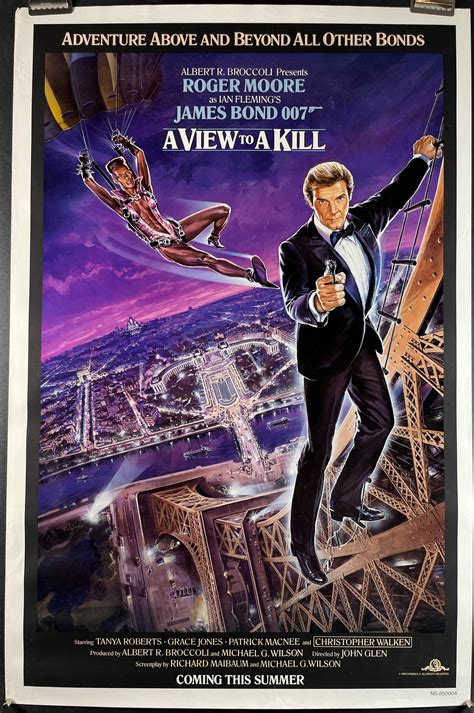 VIEW TO A KILL, Original Vintage Roger Moore James Bond "Purple Version" Movie Poster - Original ...