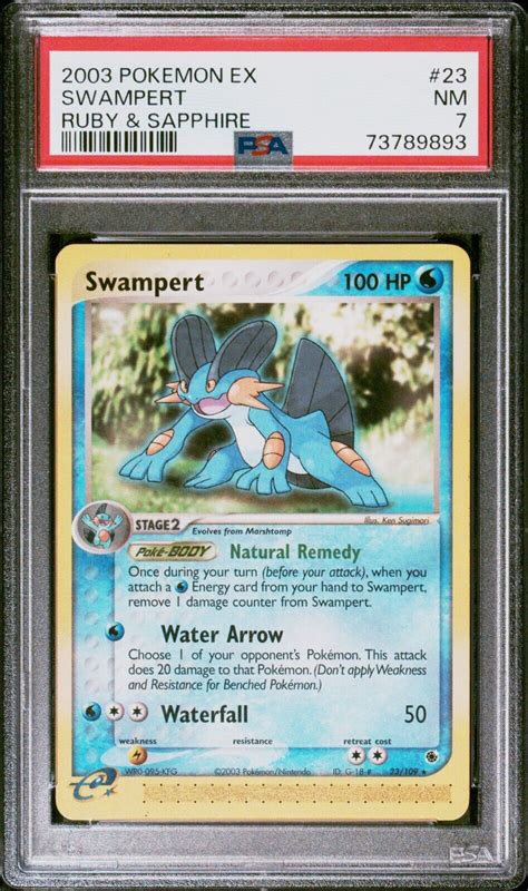 Pokémon TCG Swampert EX Ruby and Sapphire 23 109 Regular Rare PSA 7 NM