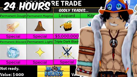 Trading EVERY Permanent Logia Fruit For 24 Hours In Blox Fruits YouTube