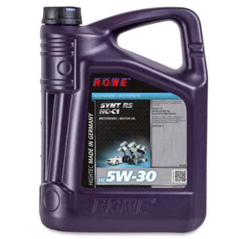 ROWE Motoröl SAE 5W-30 5 Liter ROWE - Hightec Synt RS - SAE 5W-30 - HC ...
