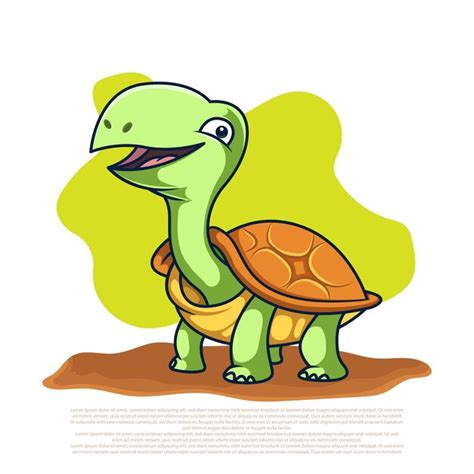 Premium Vector Cute Turtle Cartoon Vector Illustration