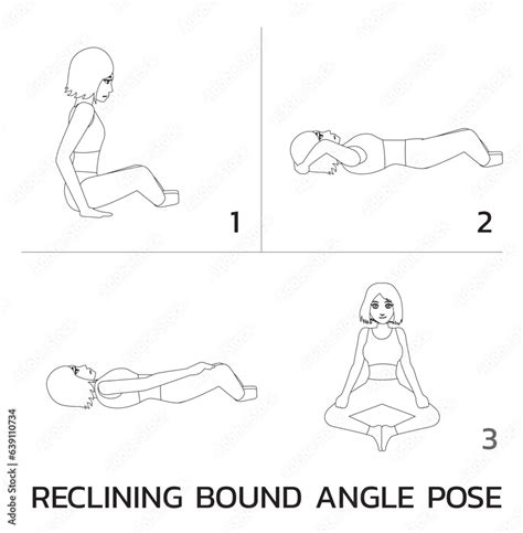 Reclining Bound Angle Pose Yoga Manga Tutorial How Cartoon Vector