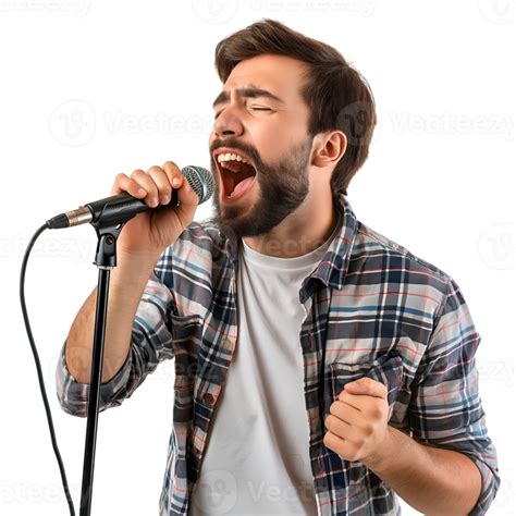 Ai Generated Guy Sings Karaoke On Transparent Background 42152880 Png