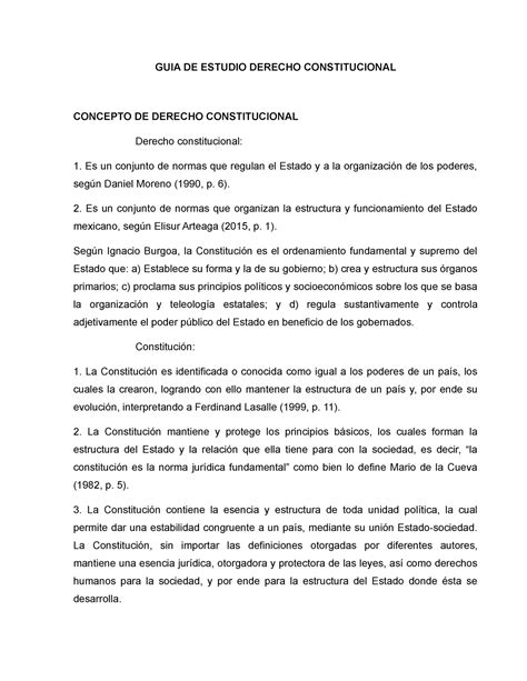 GUIA DE Estudio Derecho Constitucional GUIA DE ESTUDIO DERECHO