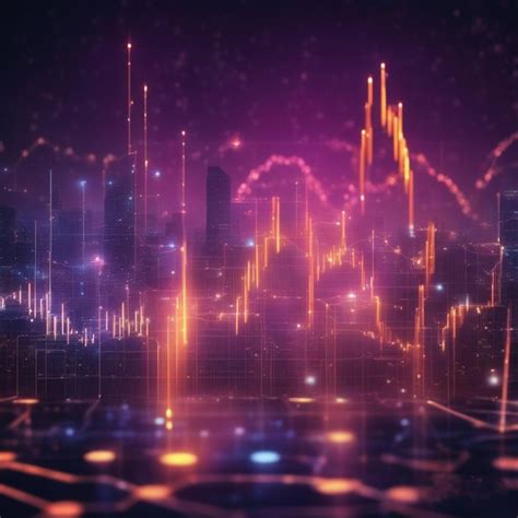 Premium AI Image Abstract Glowing Big Data Forex Candlestick Chart On