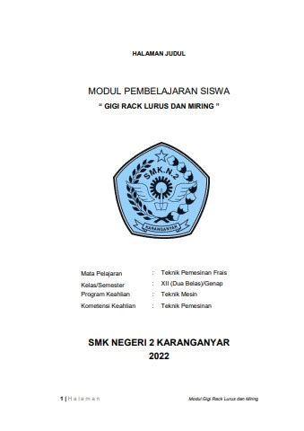 Modul Gigi Rack Lurus Dan Miring 2022