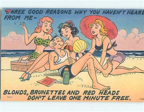 LINEN RISQUE SEXY BIKINI GIRLS SURROUND GUY Make An Offer J6113 2 70 PicClick CA