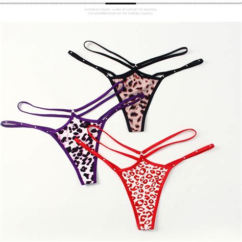 Hot Temptation Sexy Women S Diamond Leopard Low Waist T Thong Panties Shopee Malaysia