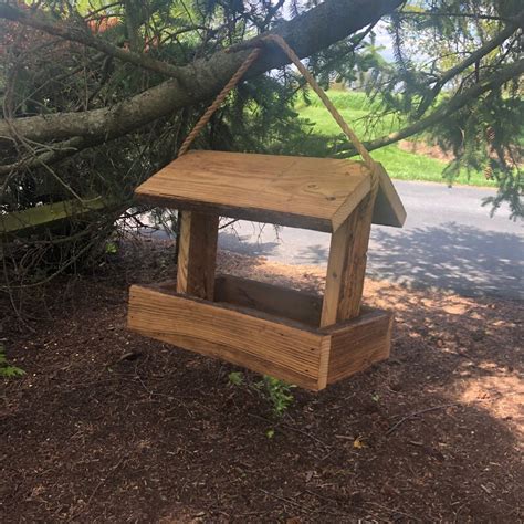 Simple Rustic Bird Feeder Hand Made From Reclaimed Wood Etsy