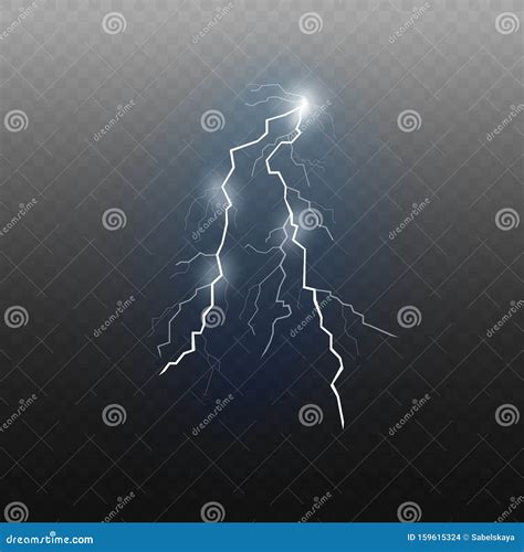 Bright Flash Of Electric Blue Lightning With A Glow Effect Stock