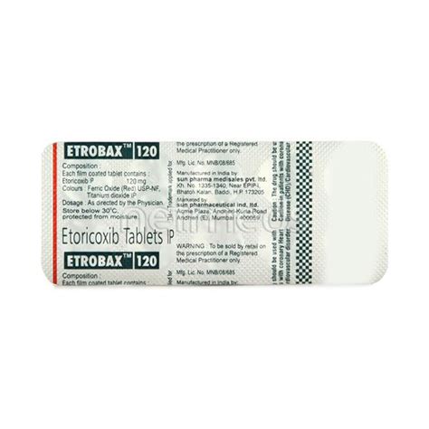 Etrobax 120mg Tablet 10s Price Uses Side Effects Netmeds