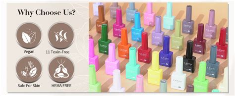 Amazon Canni Cc Pcs Ml Hema Free Gel Nail Polish Set Black Pink Nude Red Blue Green
