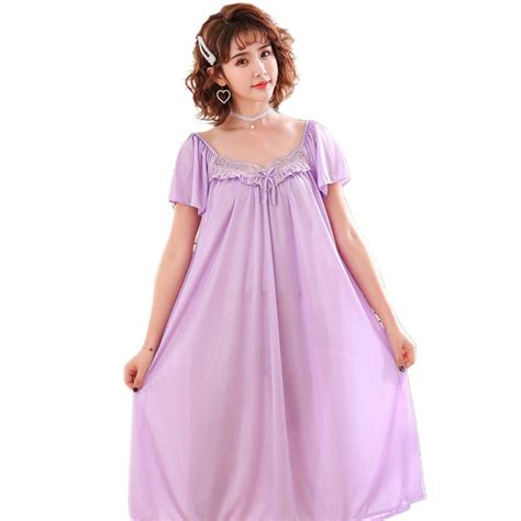 Купить Сексуальное женское дышащее негабаритное ночное платье миди с ...