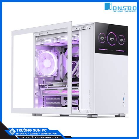 Vỏ Case JONSBO D41 STD SC White | Mid Tower | Tích Hợp Màn Hình 8"