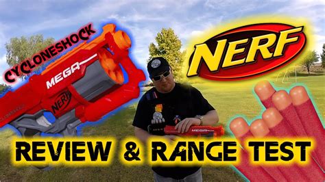 Nerf Blaster Review Mega Cycloneshock Review And Range Test Youtube