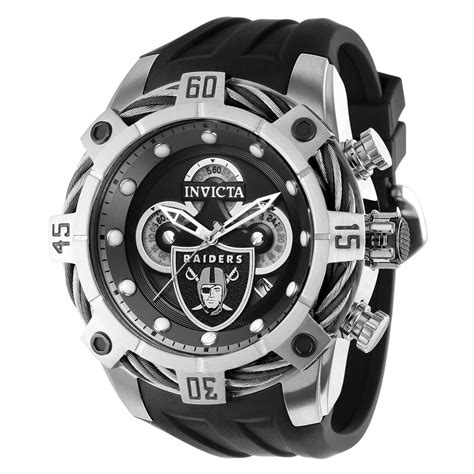 Invicta Nfl Las Vegas Raiders Black Dial Men S Watch