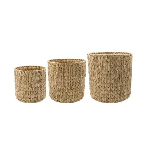 House Doctor Roun Panier Tresse Cache Pot Jacinthe D Eau Naturel Set