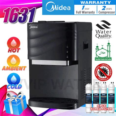 Penapis Air Midea Mild Alkaline Water Dispenser Hot Normal Cold Model 1631 Or 1630 With 4