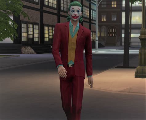 Mod The Sims - Joker 2019 Face Paint and Outfit