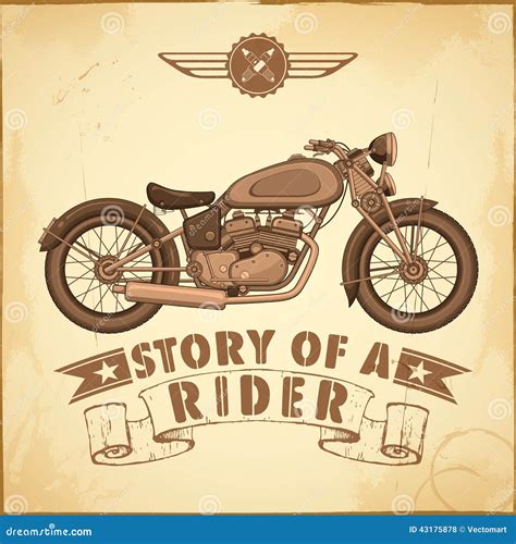 Motocicleta del vintage ilustración del vector Ilustración de moto