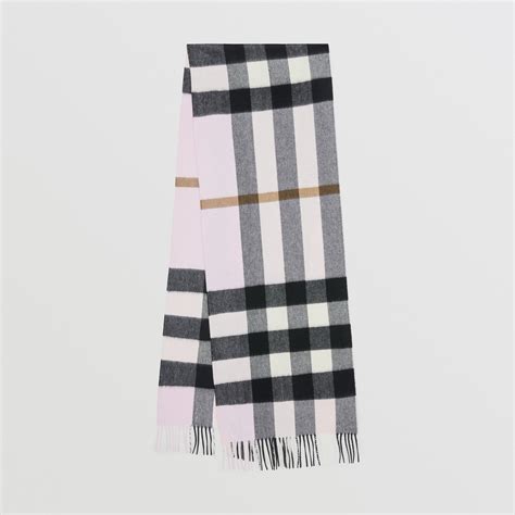 Check Cashmere Scarf In Pale Candy Pink Burberry® Official